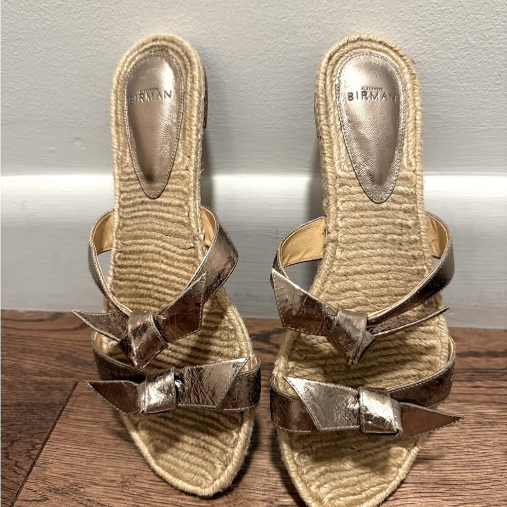 Alexandre Birman Metallic Flat Sandals
